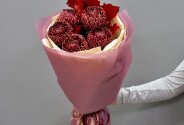 Buchet din 5 crizanteme maro — foto 1