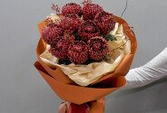 Bouquet of chrysanthemums Bigoudi "Burgundy Cloud" — photo 1