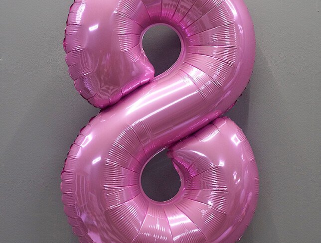 Balon cifra din folie "8" roz foto