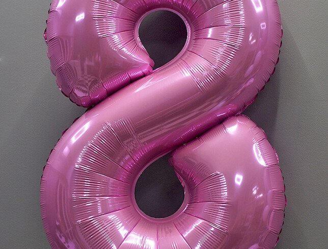 Balon cifra din folie "8" roz foto