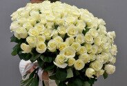 Buchet din 131 trandafiri albi  60 cm (la comanda, 5 zile) — foto 3