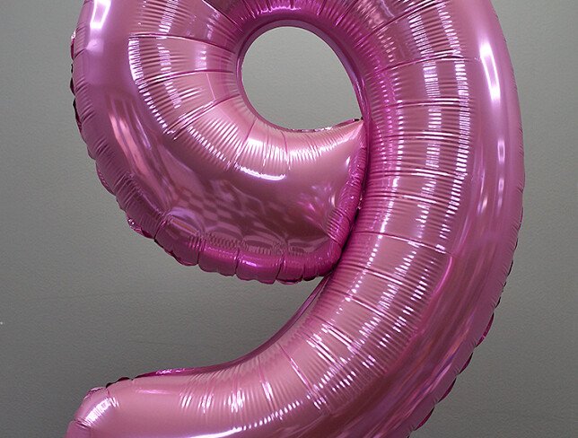 Balon cifra din folie "9" roz foto