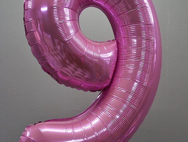 Balon cifra din folie "9" roz foto