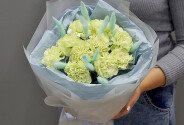 Buchet din dianthus verzi «Note de Primavara» — foto 4