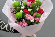Bouquet of spray roses and chrysanthemums "Enchanting Tenderness” — photo 3