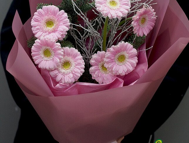 New Year bouquet of 7 pink gerberas photo