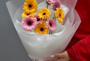 Gerbera bouquet "Rainbow Splash" — photo 4