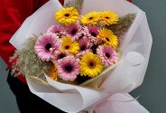 Bouquet of gerberas „Pink-Orange Harmony” — photo 1