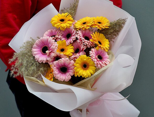 Bouquet of gerberas „Pink-Orange Harmony” photo