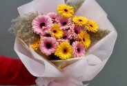 Bouquet of gerberas „Pink-Orange Harmony” — photo 3