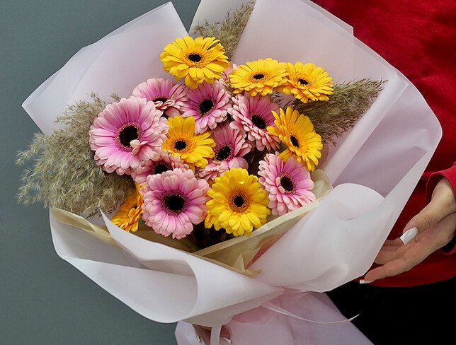 Bouquet of gerberas „Pink-Orange Harmony” photo