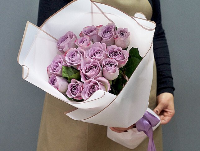 Bouquet of 15 purple roses "Memory Lane" photo
