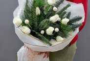 New Year bouquet with white roses “Winter Harmony” — photo 3