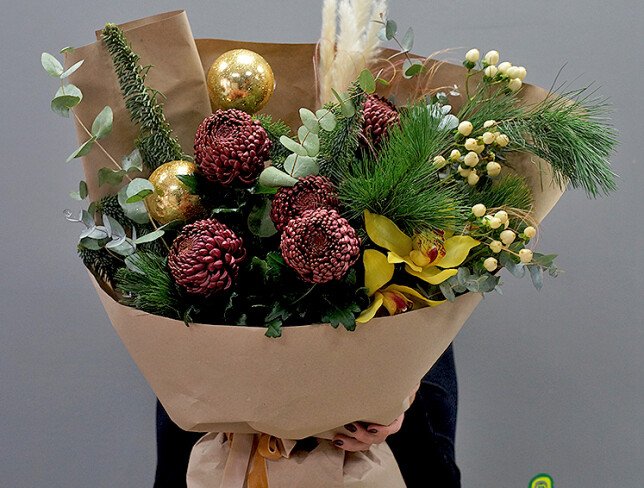 Buchet de Anul Nou „Armonie aurie” foto