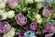 Bouquet of oxypetalum and purple roses “Memory Lane” — photo 3
