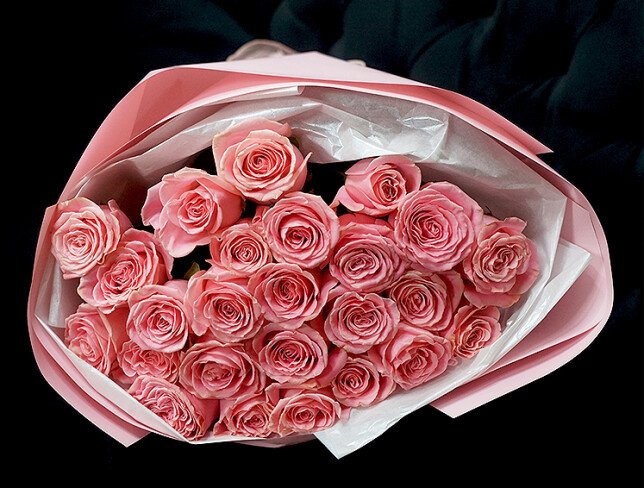Bouquet of 25 roses “Sophia Loren” (50 cm) — photo 4