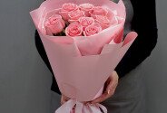 Buchet din 9 trandafiri „Sophia Loren” 50 cm — foto 2