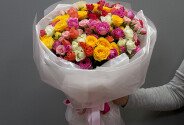 Buchet cu trandafiri de tufa multicolori — foto 3
