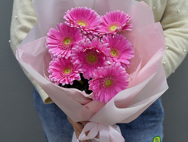 Buchet din 7 gerbere roz foto