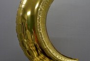 Шарик золотистый "Луна" фольгированный с гелием — фото 2