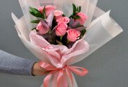 Buchet din 7 trandafiri „Sophia Loren” 40 cm — foto 1