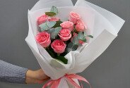 Bouquet of 9 roses “Sophia Loren” 40 cm — photo 1