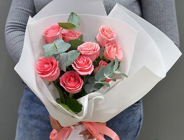 Bouquet of 9 roses “Sophia Loren” 40 cm — photo 4