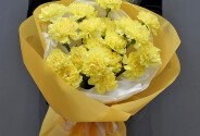 Buchet din 19 dianthus de culoare lamaie — foto 1