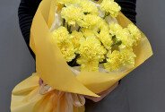 Buchet din 19 dianthus de culoare lamaie — foto 4