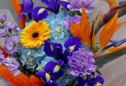 Buchet din strelitzia, hortensie si irisi „Accent exotic” — foto 2