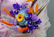 Buchet din strelitzia, hortensie si irisi „Accent exotic” — foto 4