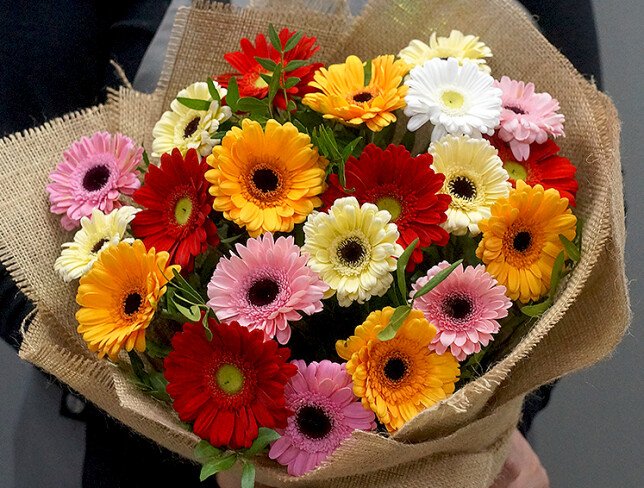 Bouquet of multicolored gerberas “Floral Kaleidoscope” photo