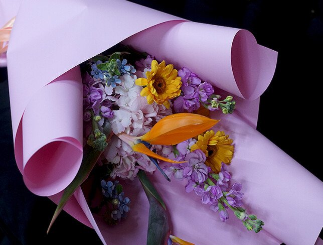 Buchet exotic cu strelitzia „Paradis Roz” — foto 3