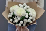 Buchet din crizanteme „Armonie de zapada” — foto 2