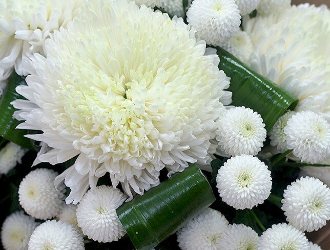 Buchet din crizanteme „Armonie de zapada” foto