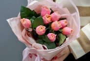 Bouquet of 9 pink peony roses “Spring Charm” — photo 3