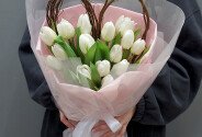 Bouquet with white tulips “Tender Love” — photo 1