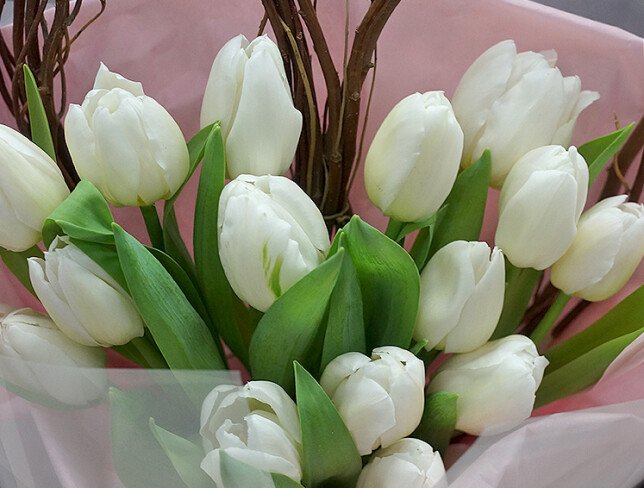 Bouquet with white tulips “Tender Love” photo