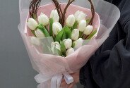 Bouquet with white tulips “Tender Love” — photo 3