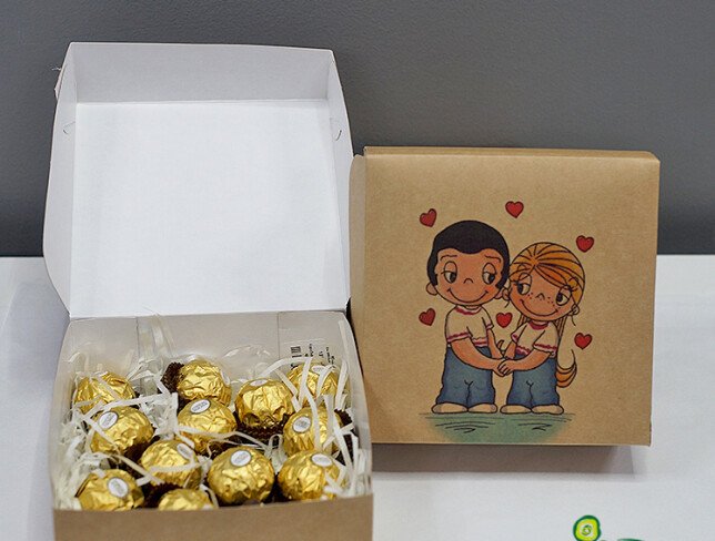 Love Is box with Ferrero Rocher chocolates photo