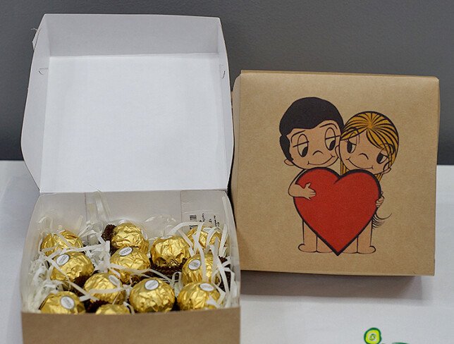 Love Is box with Ferrero Rocher chocolates photo