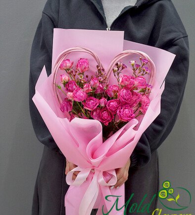 Buchet din trandafiri spray roz „Simfonia iubirii” – nr. 2 foto 394x433