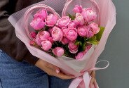 Bouquet of peony roses Silva Pink 50 cm “Sweet Compliment” — photo 3