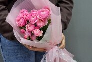 Buchet compliment din trandafiri de tip bujor Silva Pink — foto 1