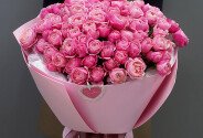 Buchet din trandafiri roz de tip bujor „Barbi” — foto 2