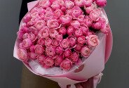 Buchet din trandafiri roz de tip bujor „Barbi” — foto 4