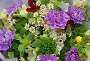 Bouquet of carnations, freesias and chamomile “Field Accent” — photo 3