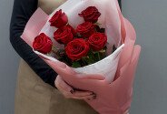 Букет из 7 красных роз 70 см — фото 1