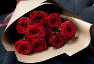 Bouquet of 9 red roses 70 cm — photo 3