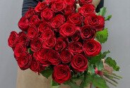 Bouquet of 35 red roses (80 cm) — photo 1